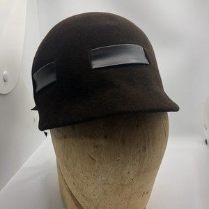 vintage cloche hat Clemar orginal Wesco genuine velour brown